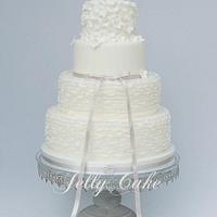 Frills and Blossoms Wedding Cake
