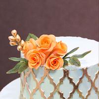 Mint and peach cake 