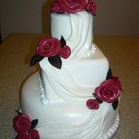 Fondant Drape Wedding Cake