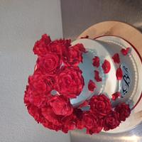 My First Pro Wedding Cake Ever! (Gumpaste Rose Cake)