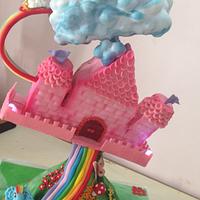 Rainbow Castle Cake 