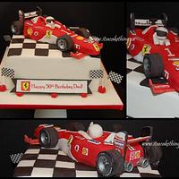 Ferrari F1 Race Car Birthday Cake