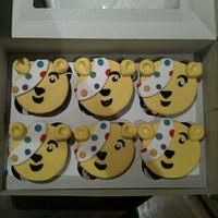 Pudsey Bear Cupcakes for a Children In Need Bake Sale
