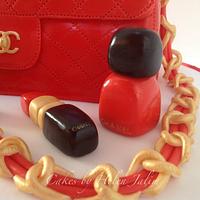 Red gloss Chanel bag