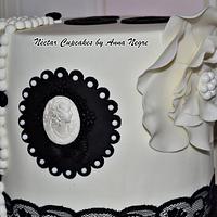 Black and white vintage cake
