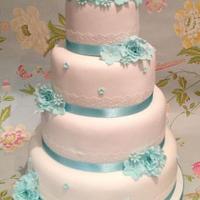 four tier roses cake