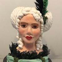 Busto mujer barroco chocolate plástico 