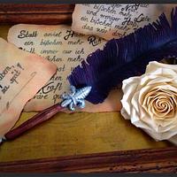 Quill pen and Rose