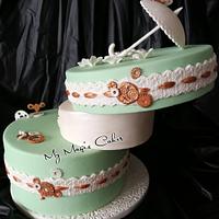 Mint steampunk birthday cake