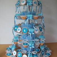Toby's christening cupcake tower