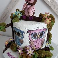  Owls bday cake