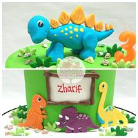 Dinosaurs themed cake with Steggie topper