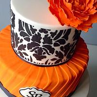A wedding reception cake