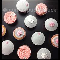 Pretty pink and grey cupcakes