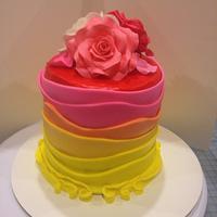 Wave & Sunset Ruffles - 2 Cakes (Husband & Wife)