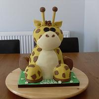Giraffe christening cake