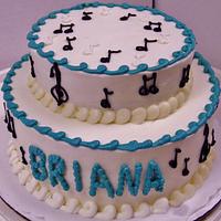Musical notes cake in Buttercream
