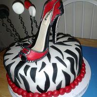 Zebra Print, High Heel Birthday Cake