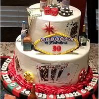 Las Vegas/Casino/Stripper themed 30th birthday cakes