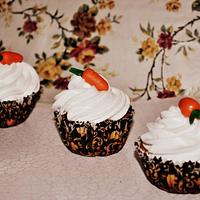 Carrot Cup cake with Gumpaste Carrots