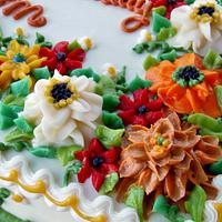 Fall buttercream floral sheet cake (100% BC)