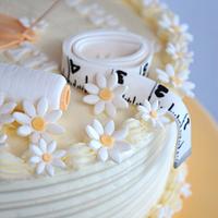 Sewing themed buttercream cake