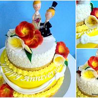 Frangipani Anniversary Cake