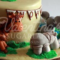 Africa Animals Birthday Cake 