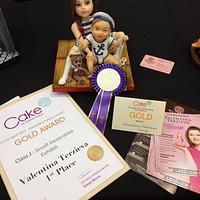 Gold and 1st Place for my sugar children at Cake International
