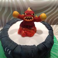Skylanders eruptor portal of power birthday cake with edible topper