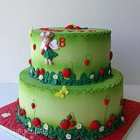 Strawberry garden cake