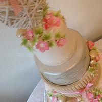 Rustic woodland wedding cake