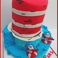 Dr Seuss Thing 1 and Thing 2 Waterslide Cake