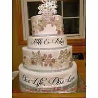 Nikki & Riley Knights Wedding Cake