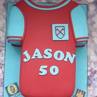 West Ham Retro Shirt Cake. - Cake By Karen's Cakes And - Cakesdecor