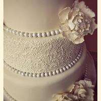 White Wedding Henna Style Cake