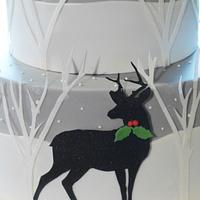 Winter Woodland Stag cake