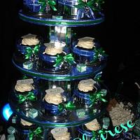 Wedding themed cupcake tower