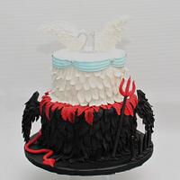 Angle/Devil 21st birthday cake