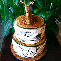 Deer wedding cakes .