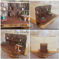 Library theme cake 