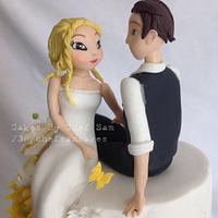 Yellow and cream wedding cake