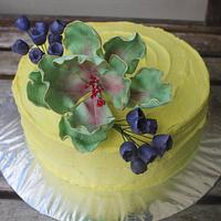 Rustic Lemon Blueberry buttercream cake