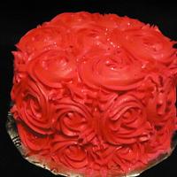 Hot pink rosette cake