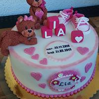 Teddy bears christening cake 