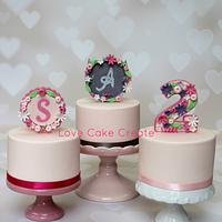 Floral Monogram cake toppers