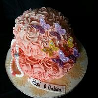 peach  ombre girl cake
