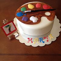 Artist palette cake