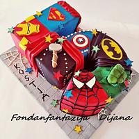 Super hero themed cake 