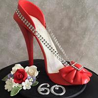 Red High Heel Shoe Cake